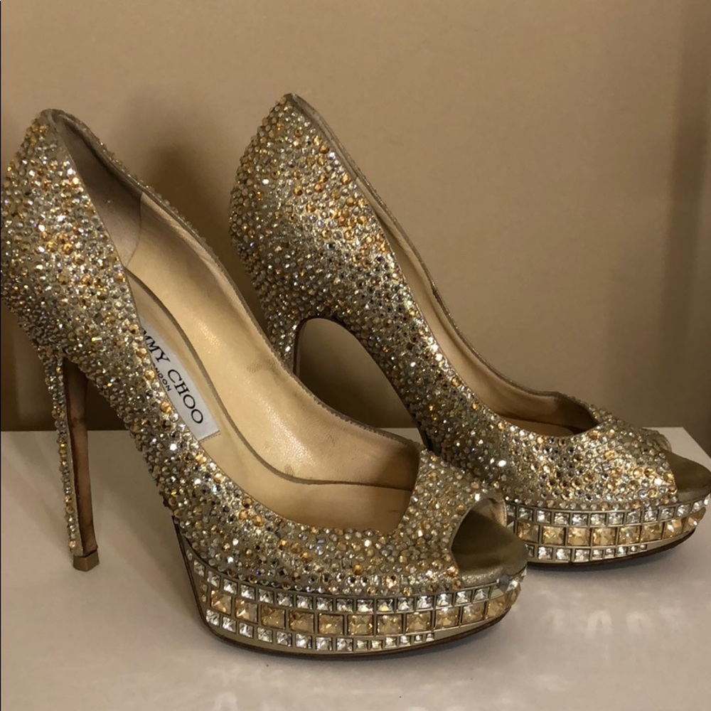 Jimmy Choo Crystal Gold Pump